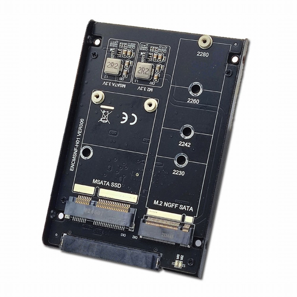 Dual MSATA NGFF B+M SSD Card JBOD Raid0 Span Bridge to 2.5inch SATA Combo HDD Disk Drive Enclosure SA-060