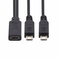 Type-C USB-C Female DC 5V to Dual Micro USB 5Pin Male Splitter Extension Charge Cable U2-069-TC003