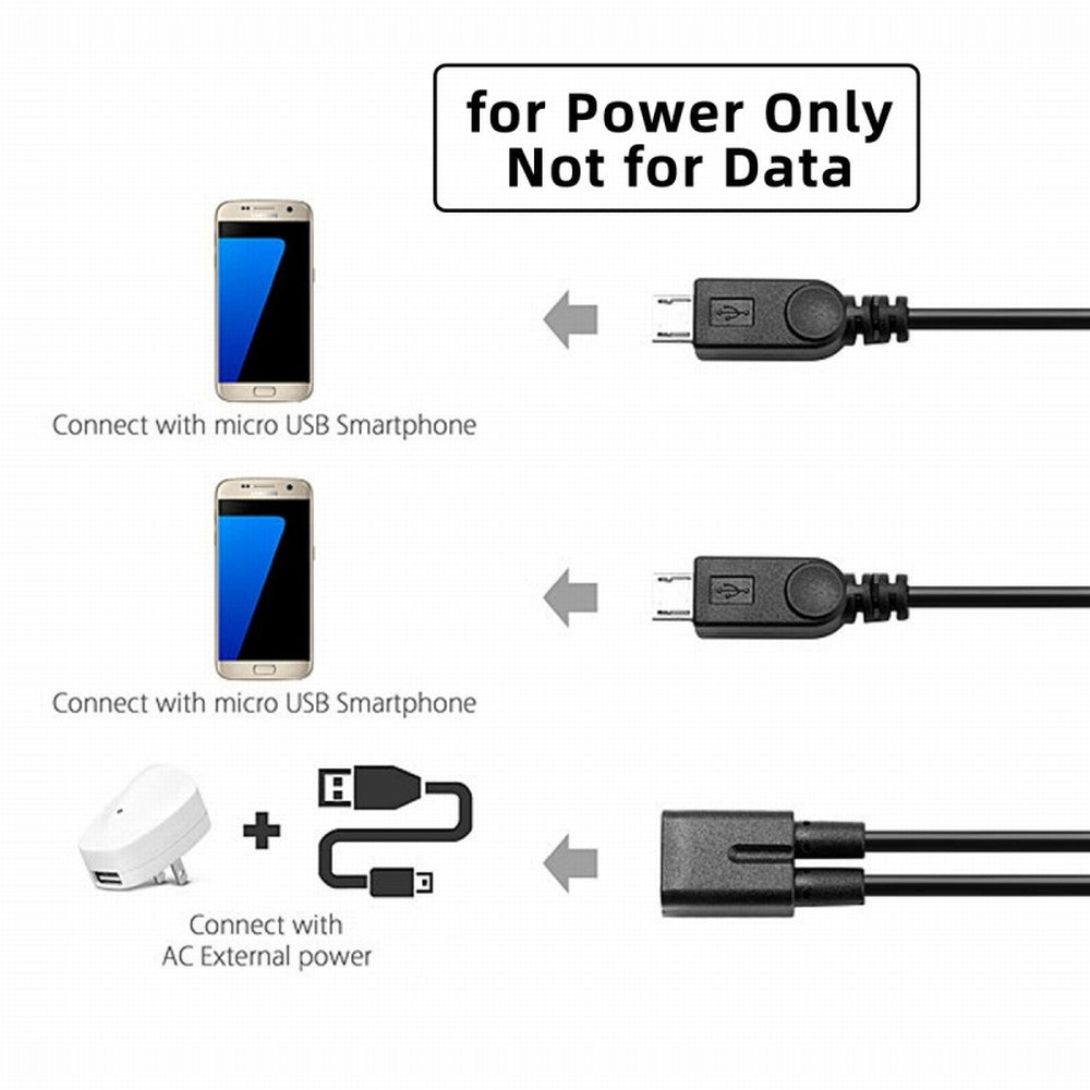 Type-C USB-C Female DC 5V to Dual Micro USB 5Pin Male Splitter Extension Charge Cable U2-069-TC003