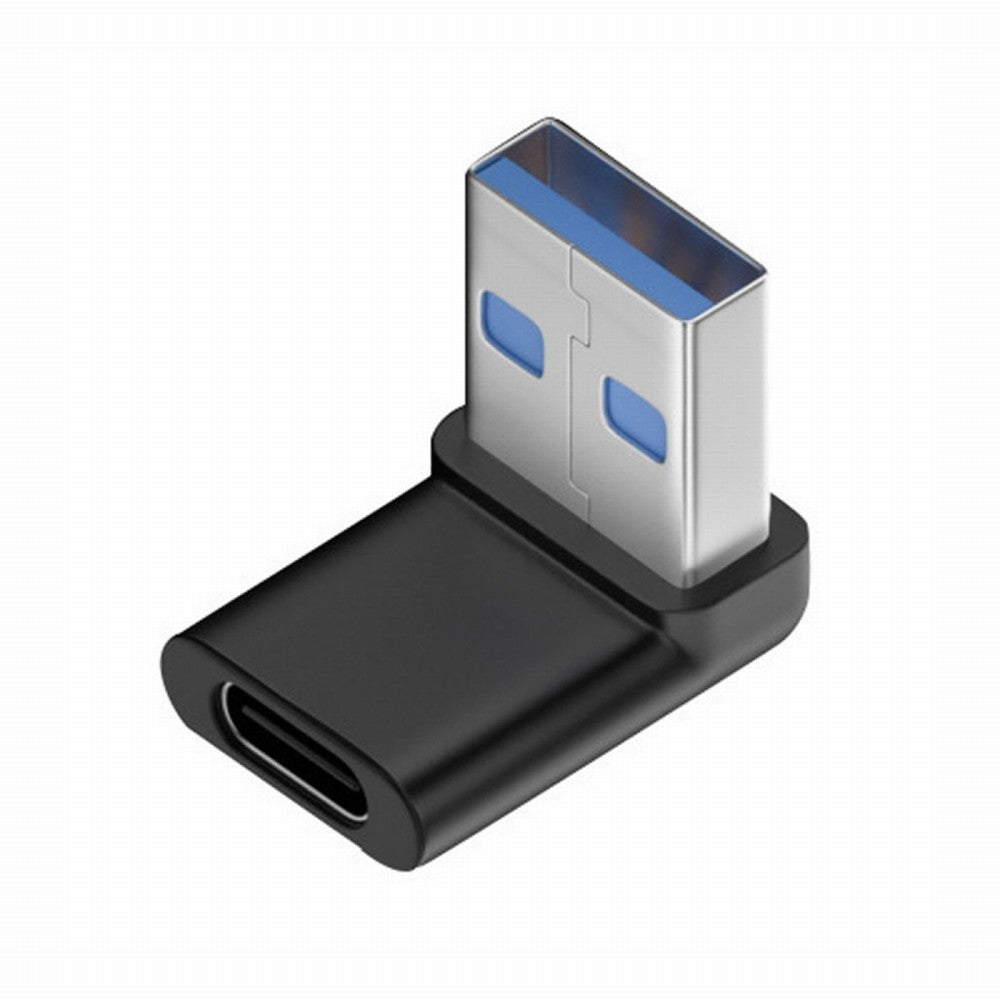 USB-C Type C Female 90 Degree Down Angled to USB 3.0 A Male Data Adapter for Laptop Desktop UC-067-DN