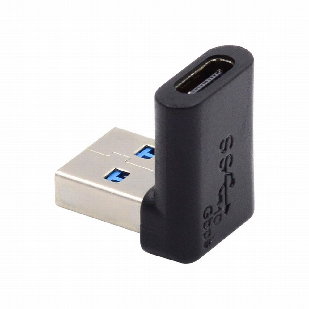 USB-C Type C Female 90 Degree Down Angled to USB 3.0 A Male Data Adapter for Laptop Desktop UC-067-DN
