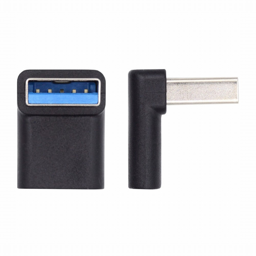 USB-C Type C Female 90 Degree Down Angled to USB 3.0 A Male Data Adapter for Laptop Desktop UC-067-DN