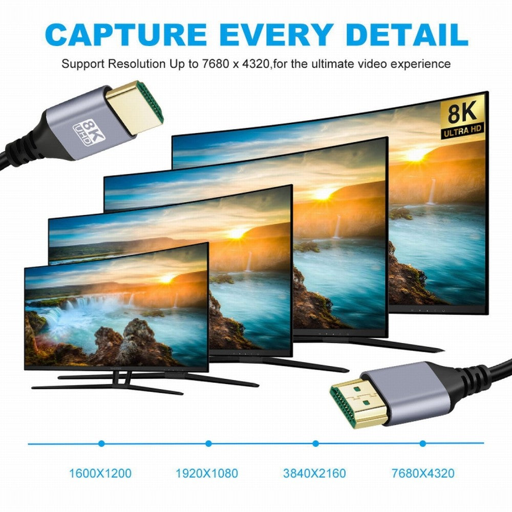 HDMI 2.1 Ultra Thin HDTV Cable 8K 4K Hyper Super Flexible Slim Cord High Speed Type-A Male to Male for Computer HDTV CC-HD-028-SL