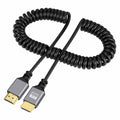 HDMI 2.0 Male to HDMI Male 4K 60hz Stretch Coiled Cable Straight Connector for HDTV Computer Laptop Monitor HD-035-BK