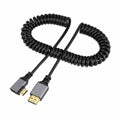 Mini HDMI 2.0 Male to HDMI Male 4K 60hz Stretch Coiled Cable Right Angled 90 Degree for HDTV Computer Laptop Monitor HD-036-RI