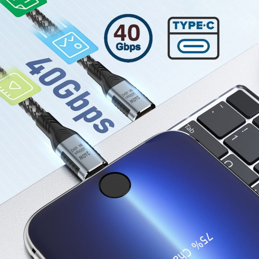 USB-C 240W USB4 Cable 40Gbps USB3.1 100W 8K@60Hz 5K USB4.0 Compatible with Thunderbolt3/4 CC-UC-074