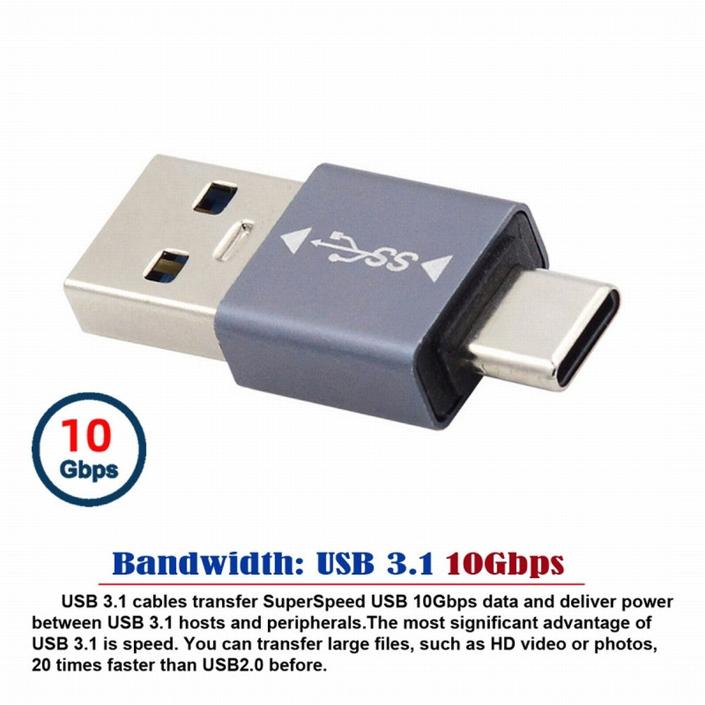USB 3.1 Type C Male OTG to USB3.0 Type A Male Data 10Gbps Charge Adapter for Laptop Phone UC-070-TC002