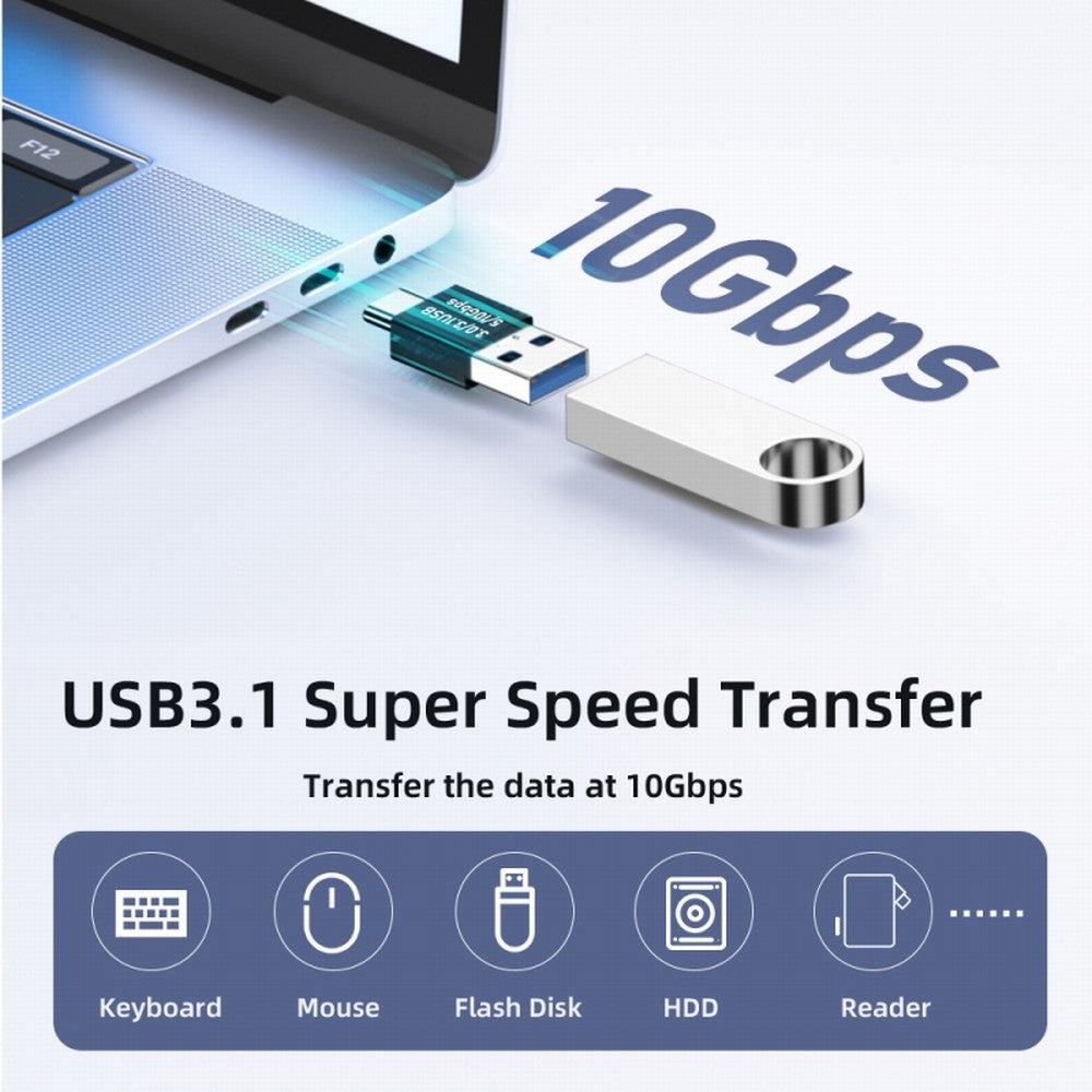 USB 3.1 Type C Male OTG to USB3.0 Type A Male Data 10Gbps Charge Adapter for Laptop Phone UC-070-TC002