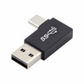 Left Angled USB3.0 Type A Male to USB 3.1 Type C Male Data 10Gbps Charge Adapter 90 Degree for Laptop Phone UC-070-TC004