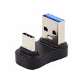USB3.0 Type A Male to USB 3.1 Type C Male Data 10Gbps Up Opposite U Shape Back Angled Charge Adapter 90 Degree for Laptop Phone UC-070-TC007