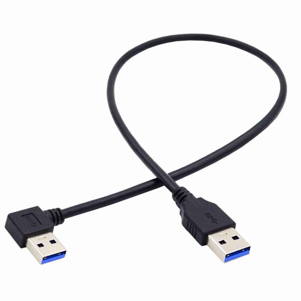 Angled USB 3.0 Type-A Male to Straight 3.0 Type-A Male Data 5Gbps Cable 90 Degree Left Angled 40cm U3-069-LE