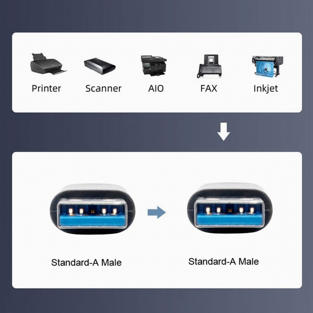 Angled USB 3.0 Type-A Male to Straight 3.0 Type-A Male Data 5Gbps Cable 90 Degree Left Angled 40cm U3-069-LE
