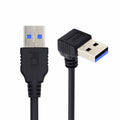 Angled USB 3.0 Type-A Male to Straight 3.0 Type-A Male Data 5Gbps Cable 90 Degree Down Angled 40cm U3-069-DN