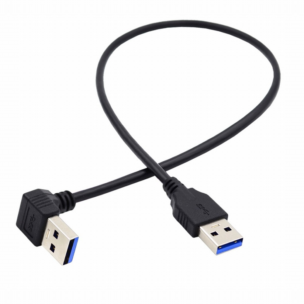 Angled USB 3.0 Type-A Male to Straight 3.0 Type-A Male Data 5Gbps Cable 90 Degree Down Angled 40cm U3-069-DN