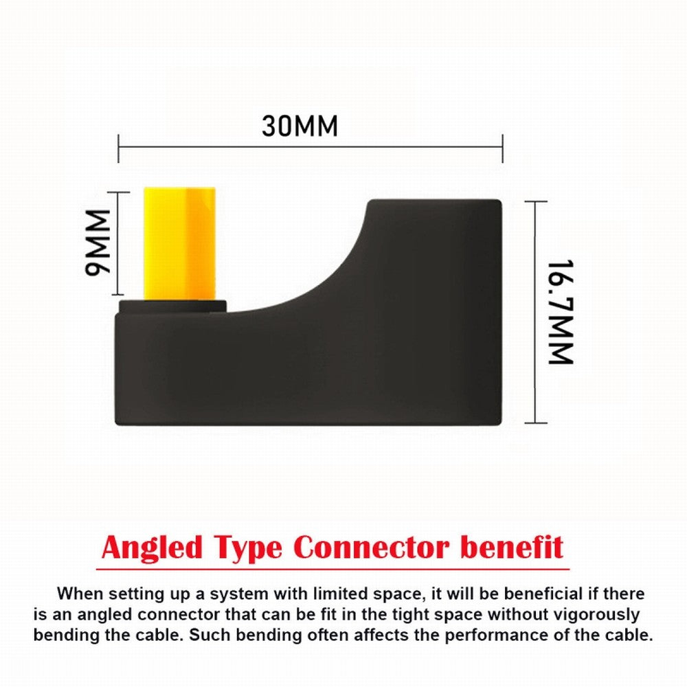 HDMI Male Type-A to HDMI Female Port Savers 360 Degree Down Opposite U Shape Back Angled Extension Adapter Converter HD-024-DN