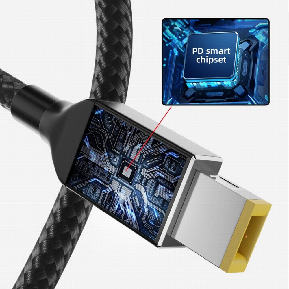 Type-C USB-C 135W to DC Rectangle 11.0*4.5mm Power PD Charge Cable for Thinkpad X1 Legion Y7000P Laptop DC20V 6.25A UC-106-DC135W