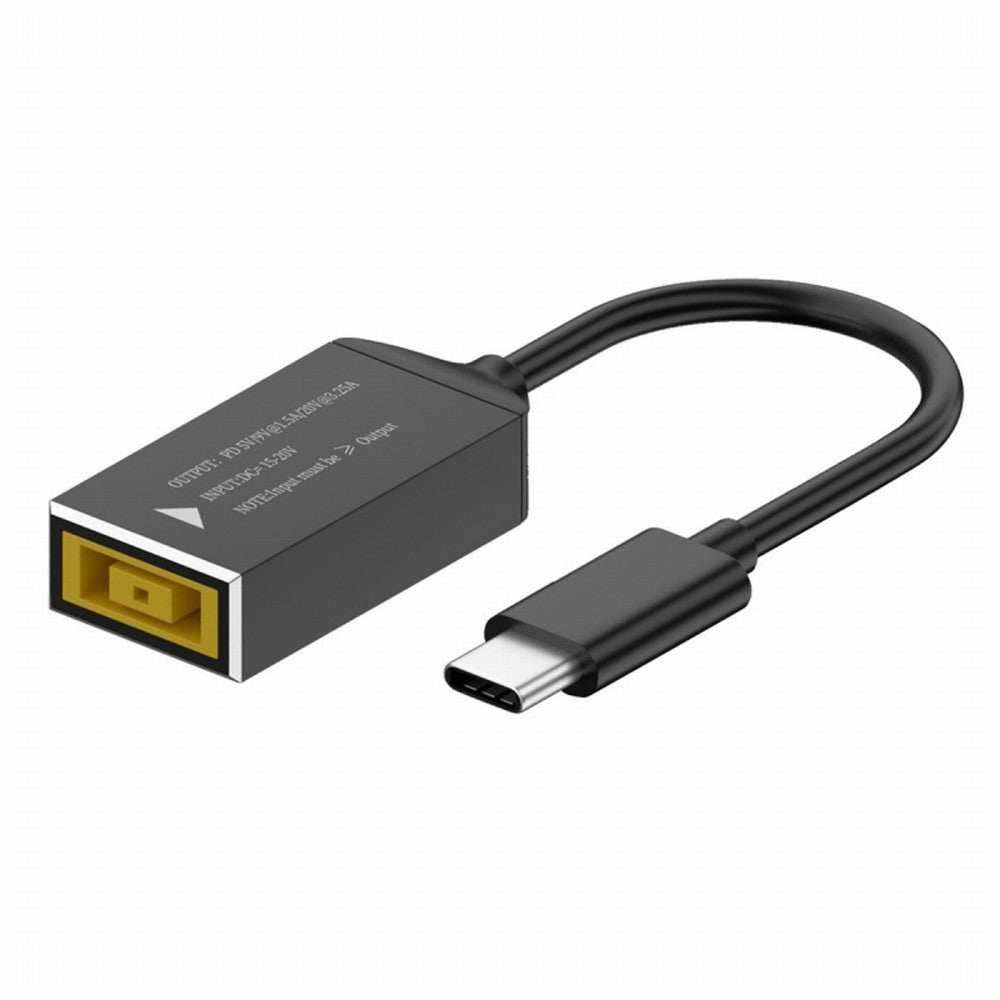 Rectangle Jack Thinkpad X1 Input to USB-C Type-C Power Plug Charge Cable for Laptop Phone PD9V 5V 20V UC-149-1145MM