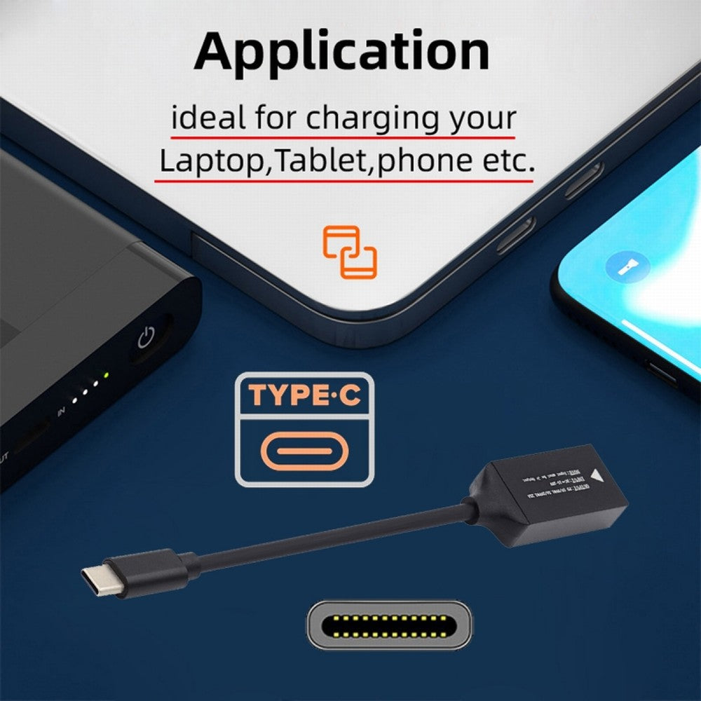 Rectangle Jack Thinkpad X1 Input to USB-C Type-C Power Plug Charge Cable for Laptop Phone PD9V 5V 20V UC-149-1145MM