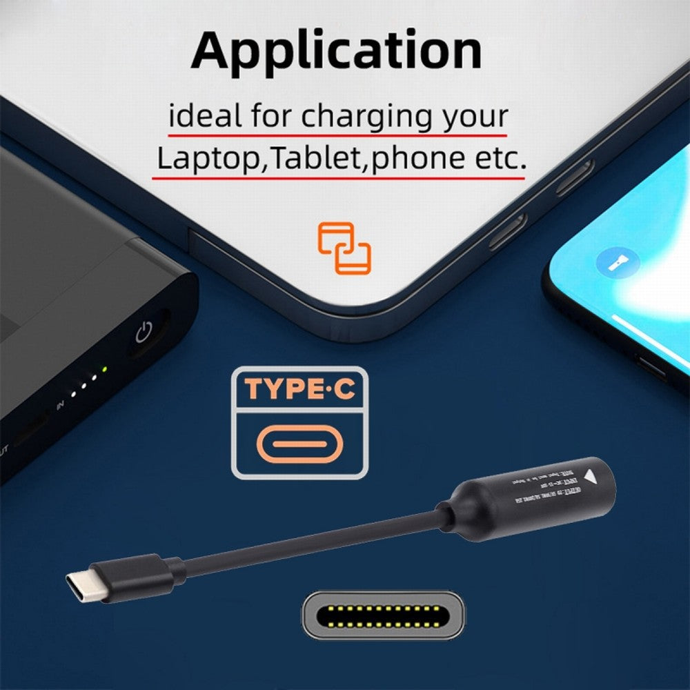 DC Jack 7.9x5.4mm Input to USB-C Type-C Power Plug Charge Cable for Laptop Phone PD9V 5V 20V UC-149-7954MM