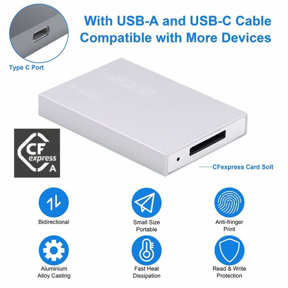 USB3.1 Type-C USB3.0-A to CF Express Extension Card Reader for CFE Type-A Support CFA Memory Card UC-152-CFA