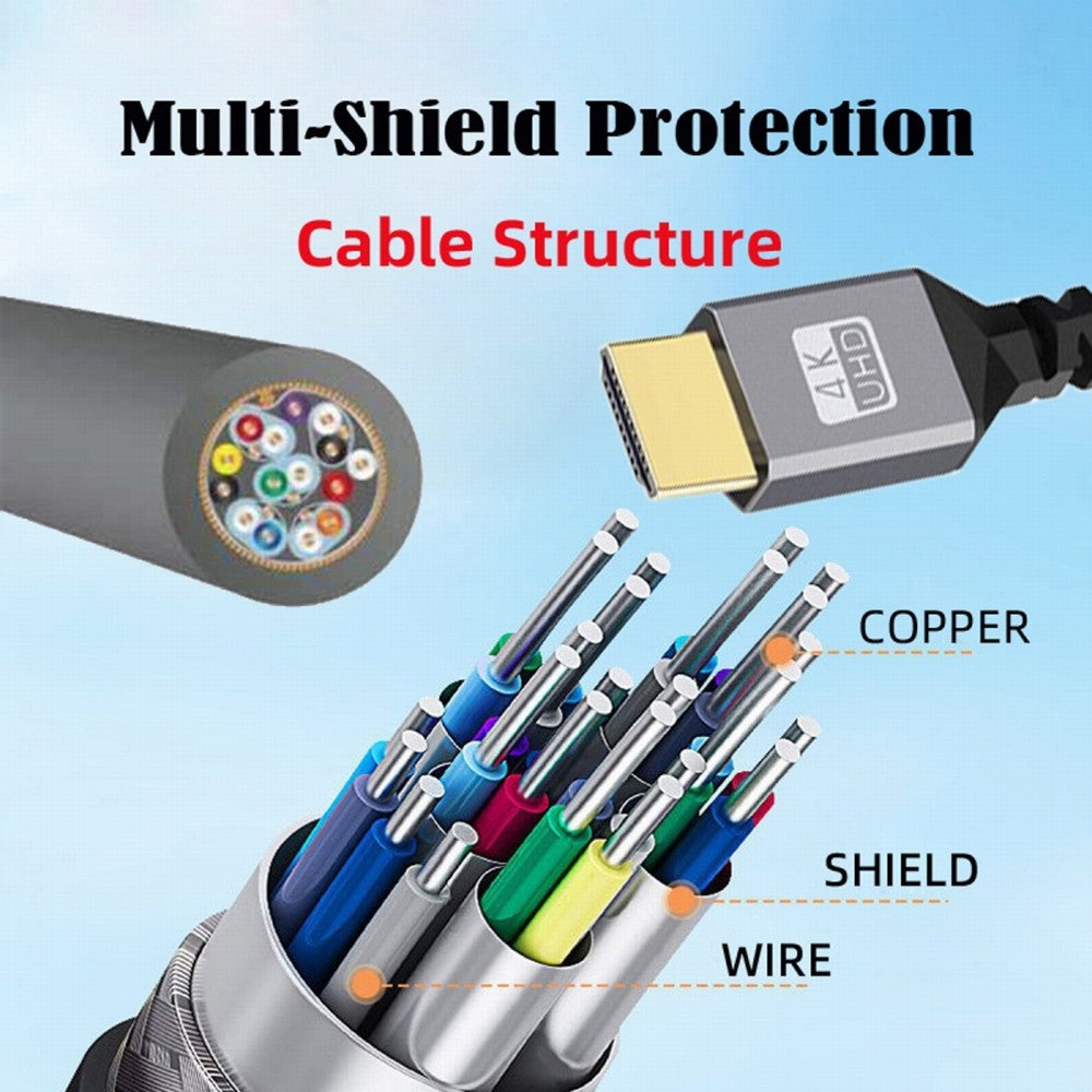 HDMI 2.0 Male to HDMI Male 4K 60hz Stretch Coiled Cable Up Angled 90 Degree for HDTV Computer Laptop Monitor HD-035-UP