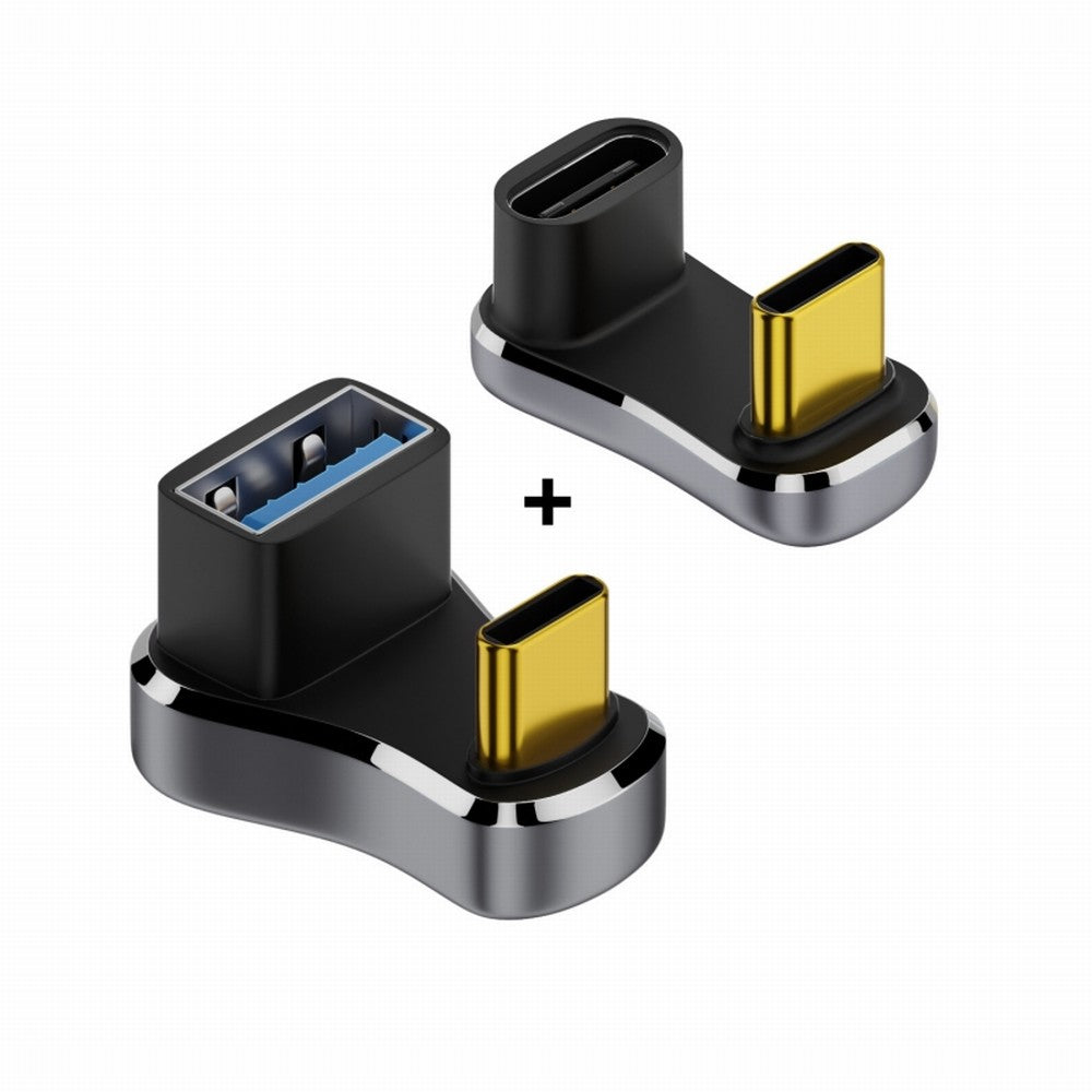 USB3.0 Type C Male to Female & OTG Power Data Adapter Opposite U Shape Back Angled Compatible with Steam Deck UC-154