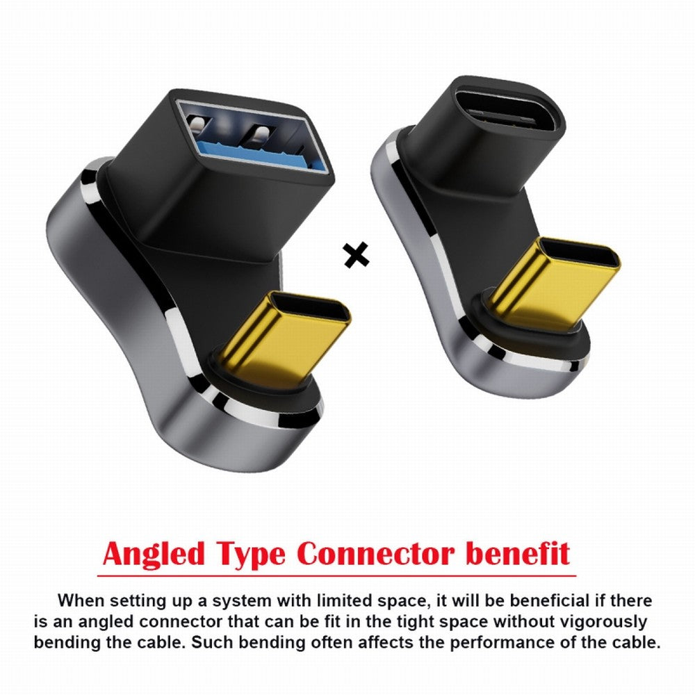 USB3.0 Type C Male to Female & OTG Power Data Adapter Opposite U Shape Back Angled Compatible with Steam Deck UC-154