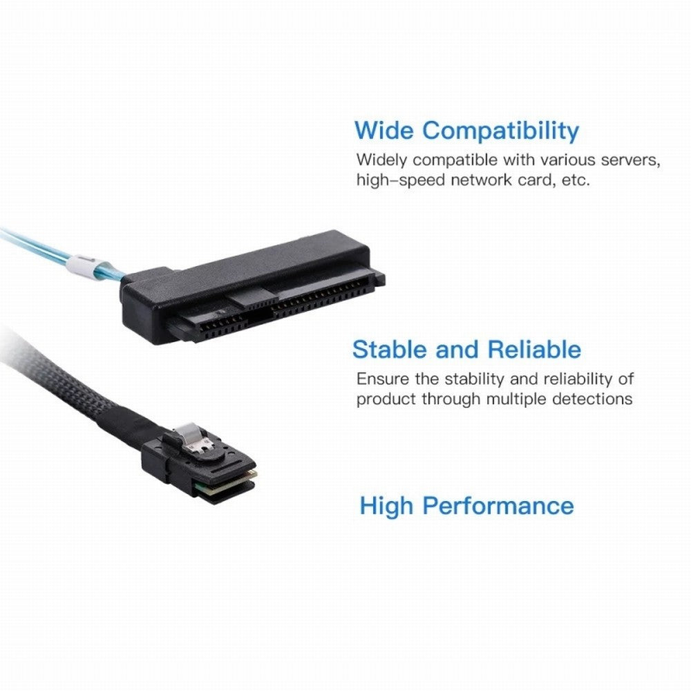 Internal 36 Pin Mini SAS SFF-8087 Host to 4 SFF-8482 Target SAS Disk IDE Power Cable 100cm SF-002-1.0M