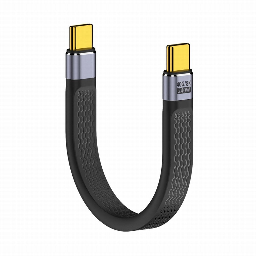 240W Type-C USB-C Male to Male USB4 40Gbps 100W 8K Flat Slim FPC Data Cable for Laptop Phone 13cm UC-002-0.13W