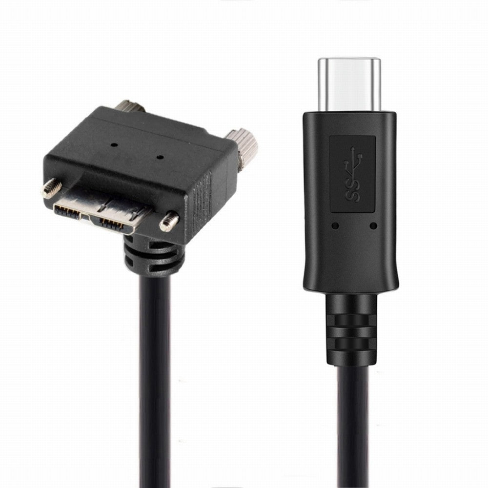 5Gbps USB-C Type-C Host to Micro USB3.0 Screw Mount 90 Degree Down Angled for Industrial Camera Storage UC-105-DN