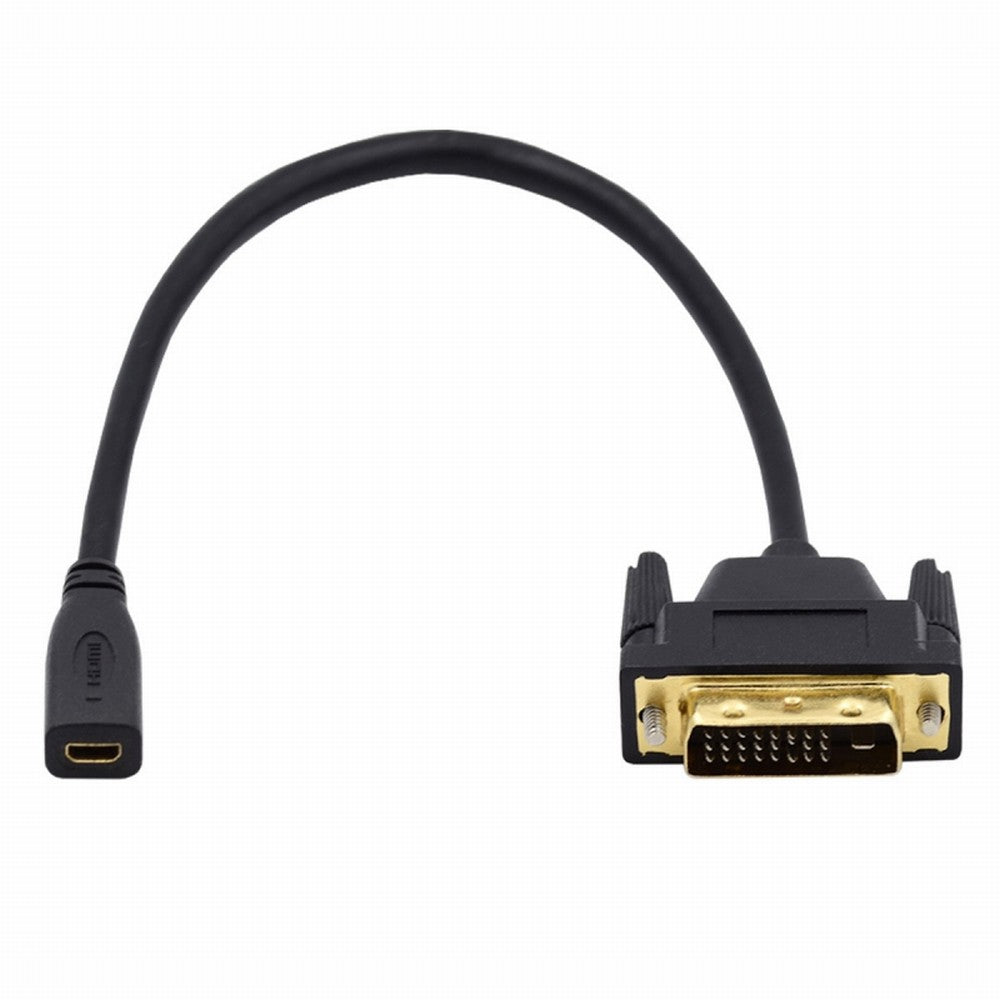 DVI 24+1 Male to Micro HDMI 1.4 Type-D 4K Female Extension Cable for Computer HDTV Graphics Card UHD HD-025-DF