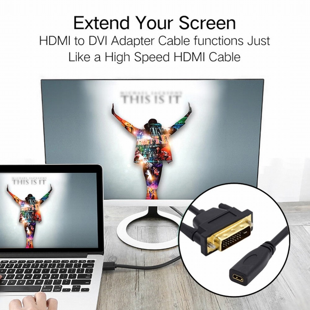 DVI 24+1 Male to Micro HDMI 1.4 Type-D 4K Female Extension Cable for Computer HDTV Graphics Card UHD HD-025-DF