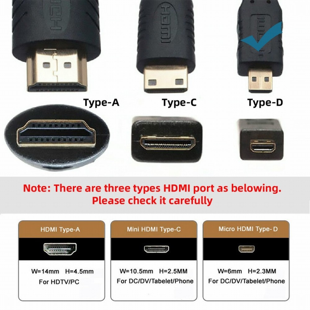 DVI 24+1 Male to Micro HDMI 1.4 Type-D 4K Female Extension Cable for Computer HDTV Graphics Card UHD HD-025-DF