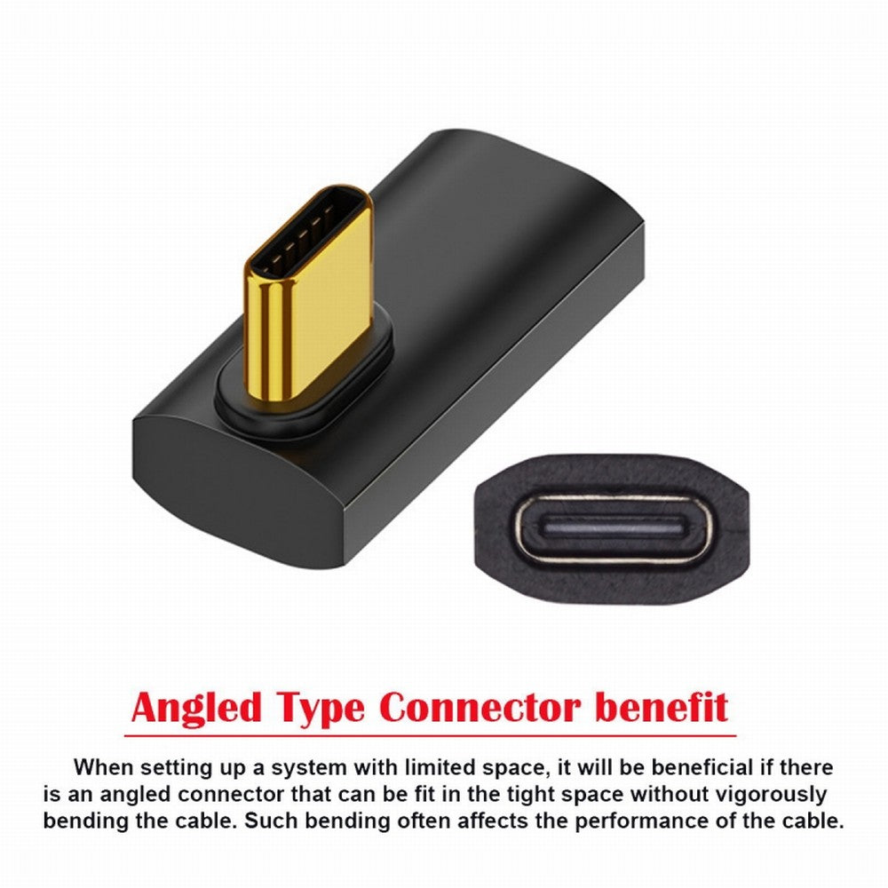 USB4 Type C Male to Female Extension 240W Power 40Gbps Data 8K Video Adapter Low Profile Left Right Angled for NS Phone Laptop UC-103-LP