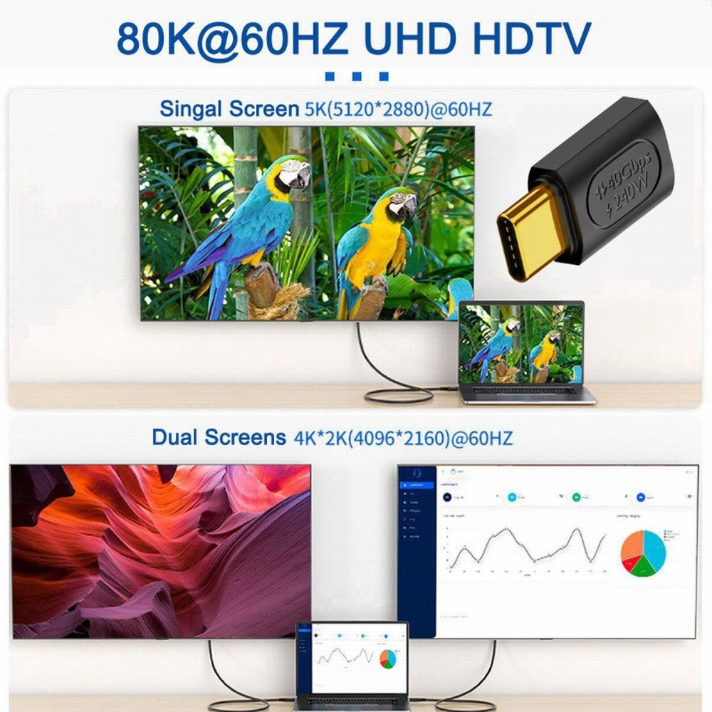 USB4 Type C Male to Female Extension 240W Power 40Gbps Data 8K Video Adapter for NS Phone Laptop UC-103-MF