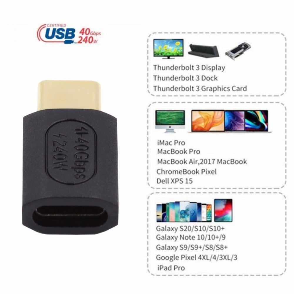 USB4 Type C Male to Female Extension 240W Power 40Gbps Data 8K Video Adapter for NS Phone Laptop UC-103-MF