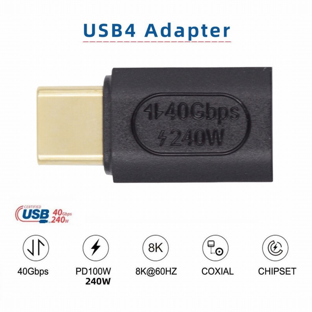 USB4 Type C Male to Female Extension 240W Power 40Gbps Data 8K Video Adapter for NS Phone Laptop UC-103-MF