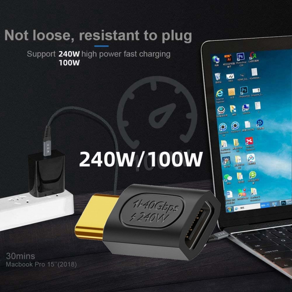 USB4 Type C Male to Female Extension 240W Power 40Gbps Data 8K Video Adapter for NS Phone Laptop UC-103-MF