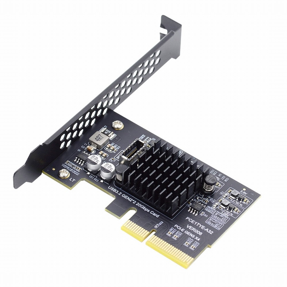 USB 3.2 Gen2 Type-E 20Gbps Front Panel Socket to PCI-E 4X Express Card Adapter for Desktop Motherboard UC-104-EF