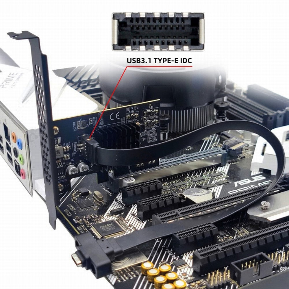 USB 3.2 Gen2 Type-E 20Gbps Front Panel Socket to PCI-E 4X Express Card Adapter for Desktop Motherboard UC-104-EF