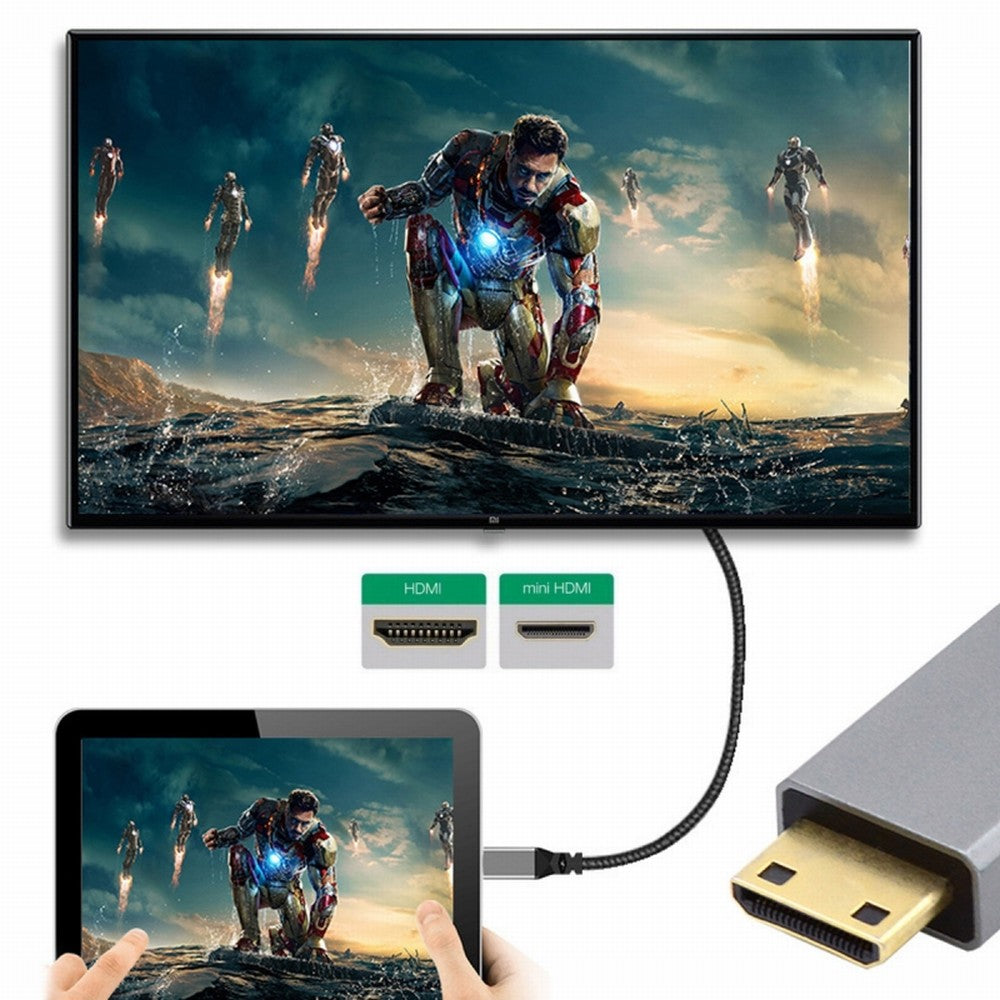 Mini HDMI 2.1 Ultra Thin HDTV Cable 8K 4K Hyper Super Flexible Slim Cord Type-A to Type-C for Camera HDTV CC-HD-039