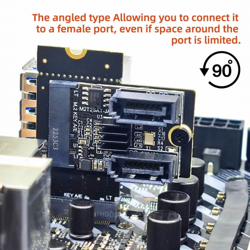 NGFF Key A+E PCI Express Male to Female Right Angled 90 Degree Low Profile Adapter Extension Card Riser SA-062
