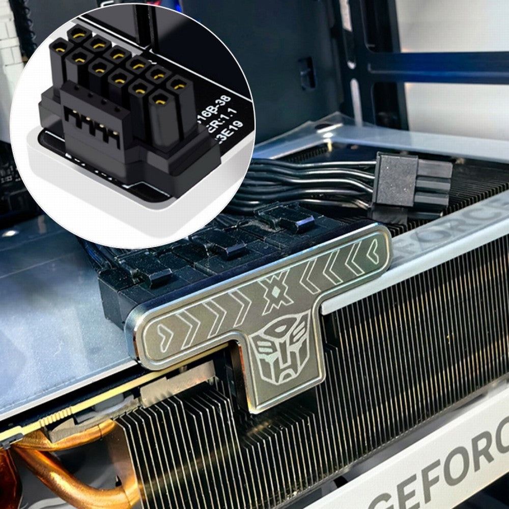 12VHPWR ATX3.0 PCI-E 5.0 Power Modular to Three ATX 8P Adapter for 4080 5090TI 16Pin 12+4P Graphics Card Up Angled 90 Degree PW-048-UP