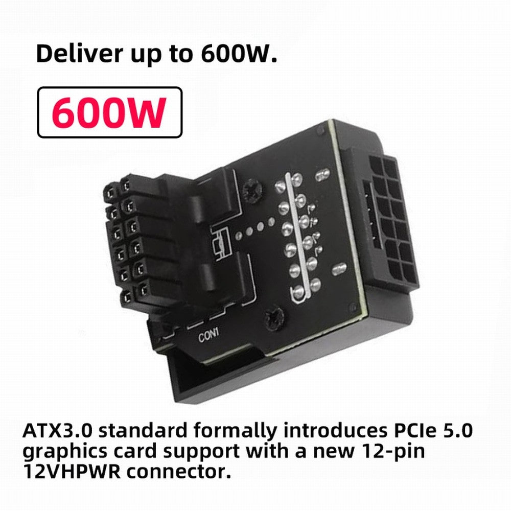12VHPWR ATX3.0 PCI-E 5.0 Power Modular Male to Female Adapter Extension Up Angled 90 Degree for 3080 3090TI PSU 16Pin 12+4P Graphics Card PW-047-UP