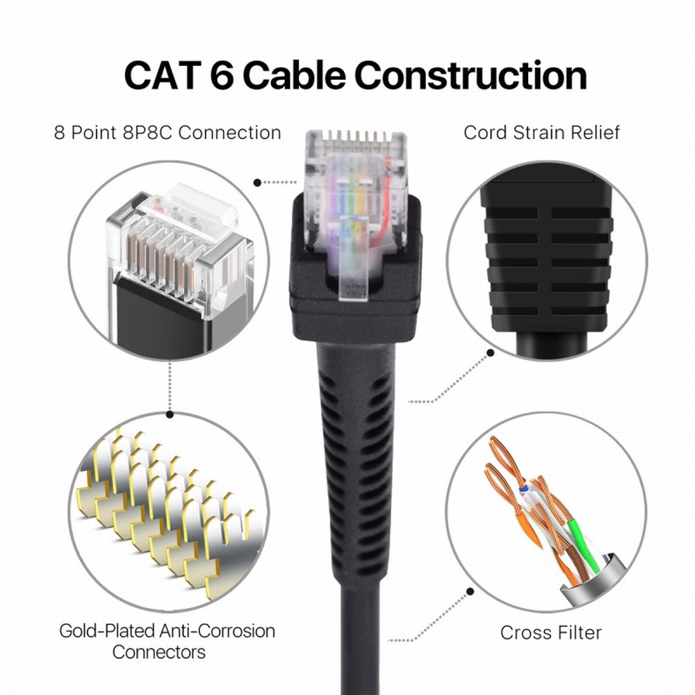 RJ45 Cat6 8P8C UTP Male to Male Stretch Coiled Cable Lan Ethernet Network Patch Cord 100cm UT-019