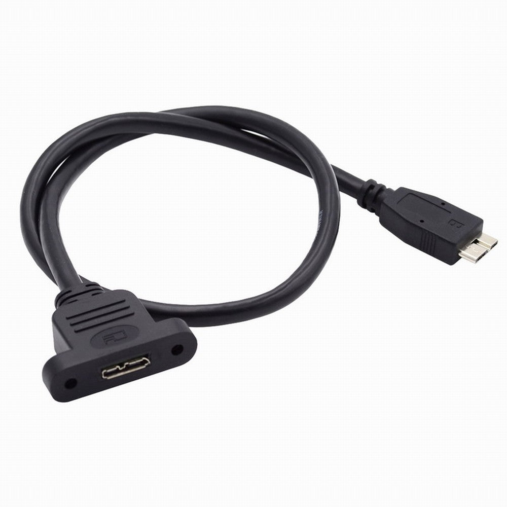 Micro USB 3.0 Male to Micro 3.0 Type-B Female Screw Mount Type Extension Cable 5Gbps U3-083-MM