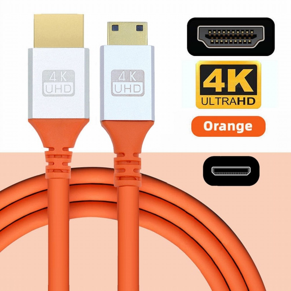 Mini HDMI 4K to HDMI Ultra Soft High Flex HDTV Cable Hyper Super Flexible Cord High Speed Type-A Male to Male for Computer HDTV CC-HD-010