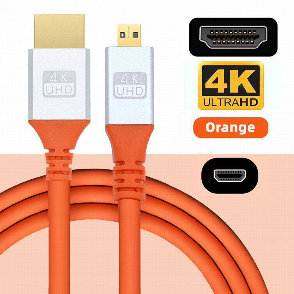 Micro HDMI 4K to HDMI Ultra Soft High Flex HDTV Cable Hyper Super Flexible Cord High Speed Type-A Male to Male for Computer HDTV CC-HD-040