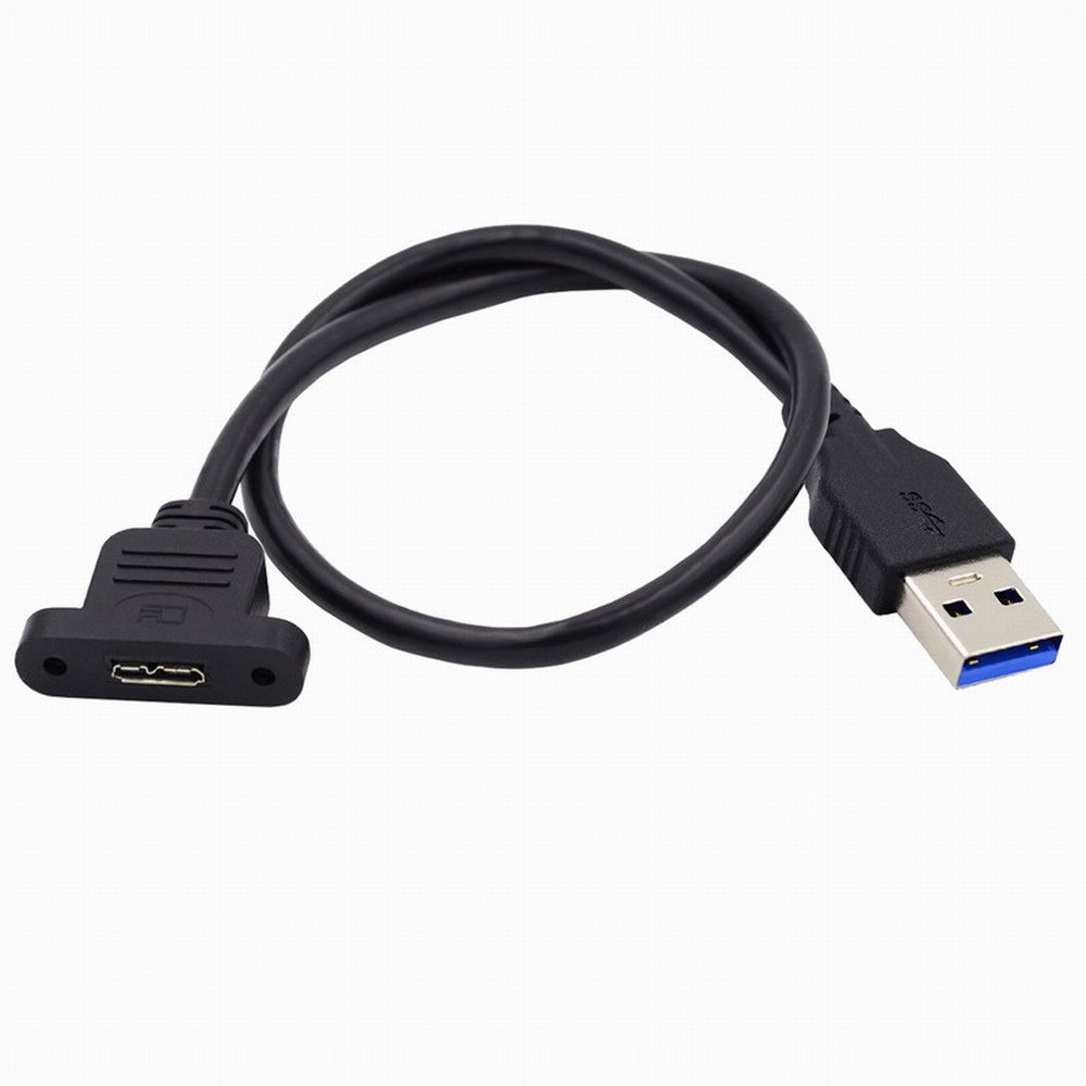 Type-A USB 3.0 Male to Micro 3.0 Type-B Female Screw Mount Type Extension Cable 5Gbps U3-083-AM