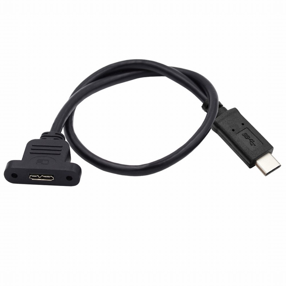 Type-C USB 3.0 USB-C Male to Micro 3.0 Type-B Female Screw Mount Type Extension Cable 5Gbps U3-083-CM